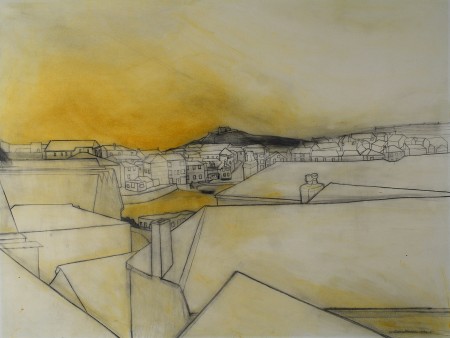 St Ives No.3, 1985, charcoal, oil, conté crayon on paper