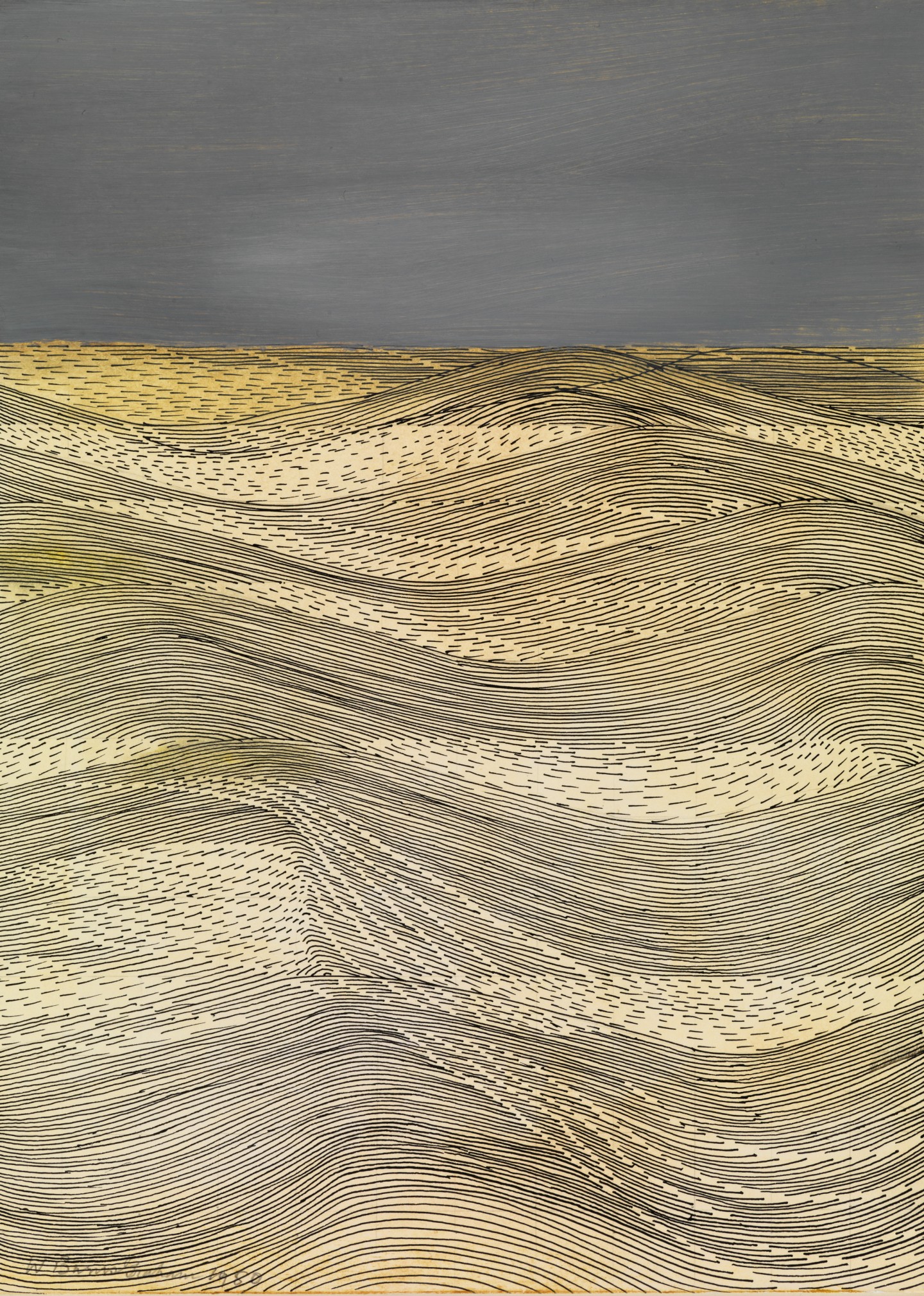 Against the Wind, 1980, mixed media on card