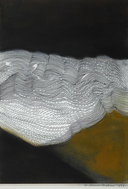 Snow Shelf, Fife, 1978, mixed media on card