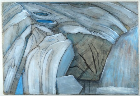 End of the Glacier, 1949, gouache on paper