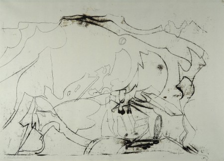 Study for Upper Glacier, Grindelwald, 1949, offset drawing