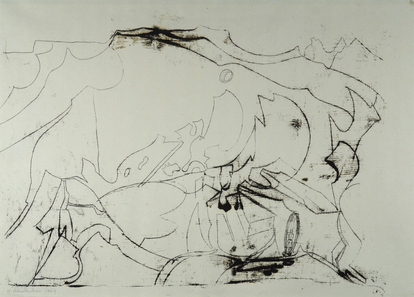 Study for Upper Glacier, Grindelwald, 1949, offset drawing