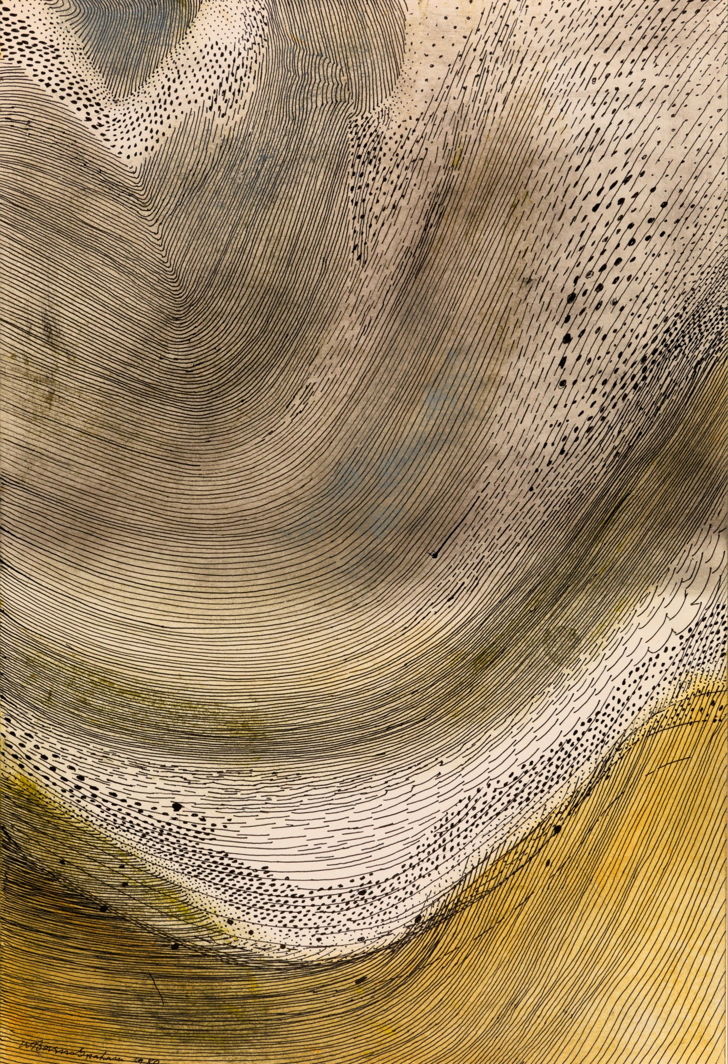 Sea Sound No.9, 1980, mixed media on card