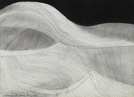 Clay country, Tuscany, 1979, mixed media on card