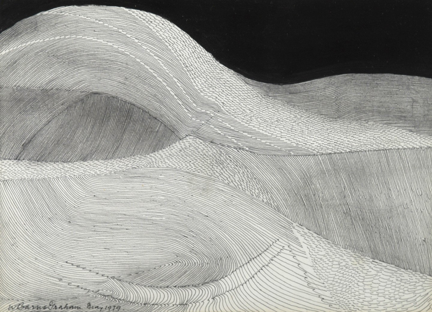 Clay country, Tuscany, 1979, mixed media on card