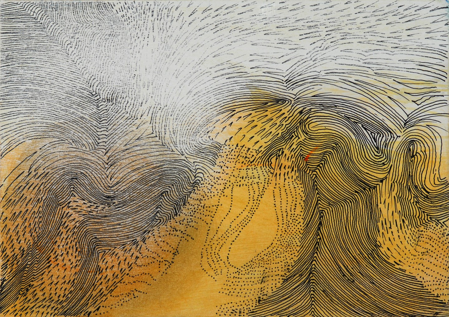 Confluence, 1984-87, oil, pen, ink on card
