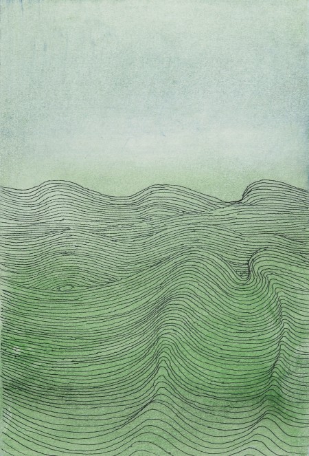 Linear Movement 02/91, 1991, pen/ink/mixed media/card