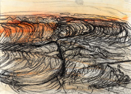Lava Forms, Lanzarote, 1993, conté crayon and was on paper