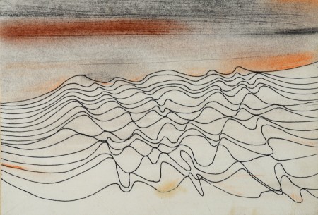 Seventeen Lines, 1982, pen, ink, oil on card