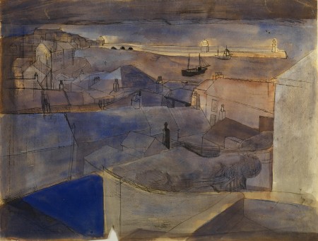 St Ives, 1947, off-set and gouache on paper