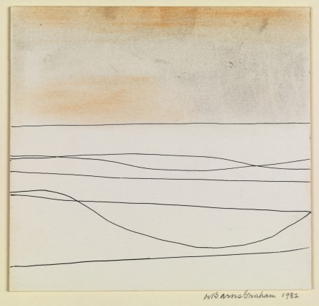 Seven Lines No.2, 1982, pen, ink, oil on card,