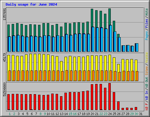 Daily usage for June 2024