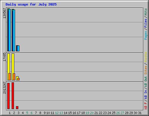 Daily usage for July 2025