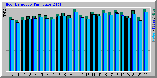 Hourly usage for July 2023