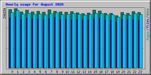 Hourly usage for August 2026